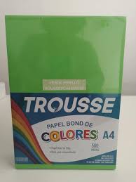  PAPEL BOND DE COLORES TAMAÑO A4 X 500 HJ TROUSSE