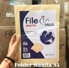 FOLDER MANILA TAMAÑO A4 EMP X 25 GALLO