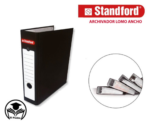 ARCHIVADOR DE CARTON PLASTIFICADO CON PALANCA LOMO ANCHO TAMAÑO A4 STANFORD