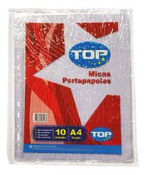  MICA PORTAPAPEL TAMAÑO A4 X 10 UND TOP