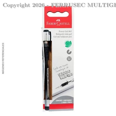 BOLIGRAFO POWER GEL 065 NEGRO - FABER CASTELL