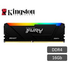 Memoria Kingston Fury Beast, 16GB, DDR4, 3200 MHz, PC4-25600, CL16, 1.35V.