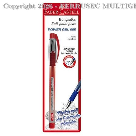 BOLIGRAFO POWER GEL 065 ROJO - FABER CASTELL
