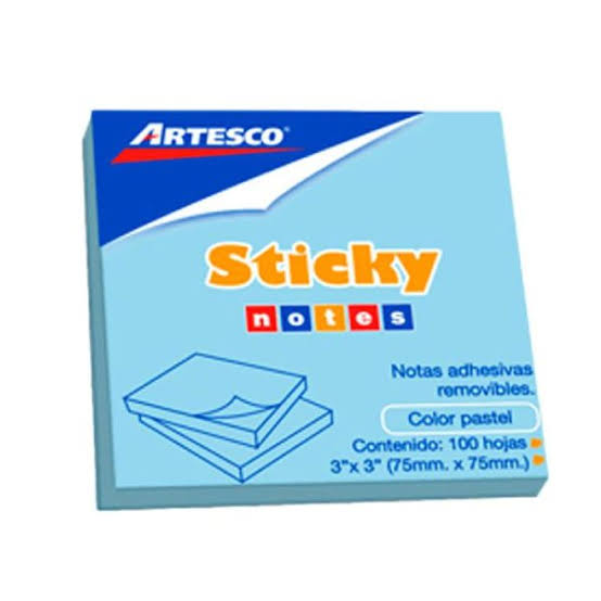 NOTA AUTOADHESIVA 3 X 3 X 100 HJ AZUL PASTEL - ARTESCO