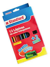  COLORES TRINGULARES  JUMBO X12 +TAJADOR -STANDFORD