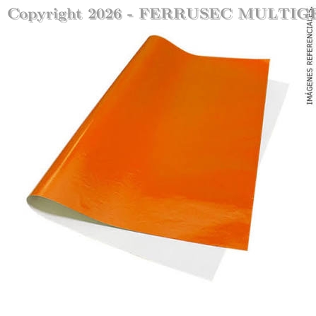 PAPEL LUSTRE DE 48 X 64 CM APROX. COLOR ANARANJADO - PILLKO