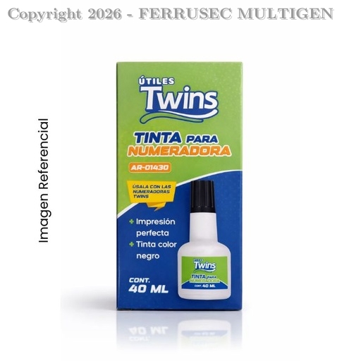 TINTA  PARA NUMERADORA 40 ml NEGRO - TWINS